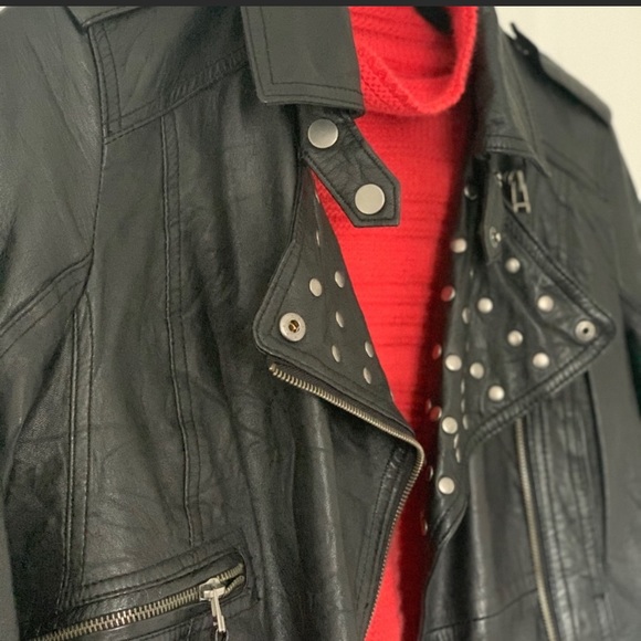 mock neck knit red sweater - Picture 7 of 7